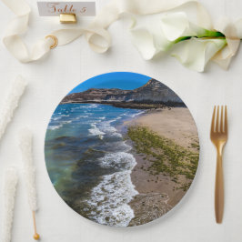 Strand in Puerto Piramides, Argentinien Pappteller