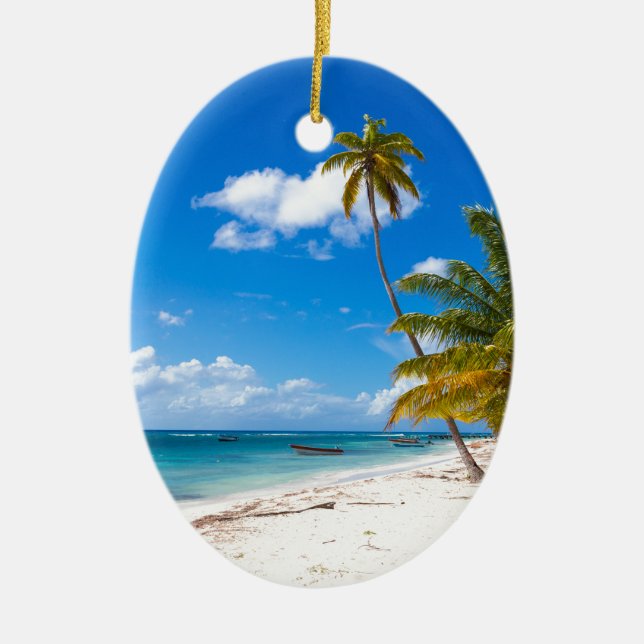 Strand in Saona Dominikanische Republik Keramikornament (Vorne)