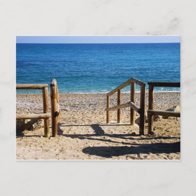 Strand in Villajoyosa, Alicante, Spanien, Postkarte (Vorderseite)