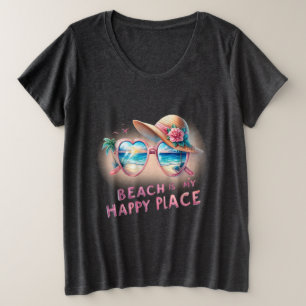 Strand ist mein glücklicher Ort Große Größe T-Shirt
