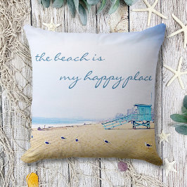 Strand ist mein glücklicher Ort Ocean Sand Birds F Kissen