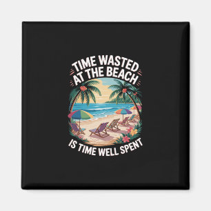 Strand ist Zeit mit Palmen Meer Retro-Strand S Magnet