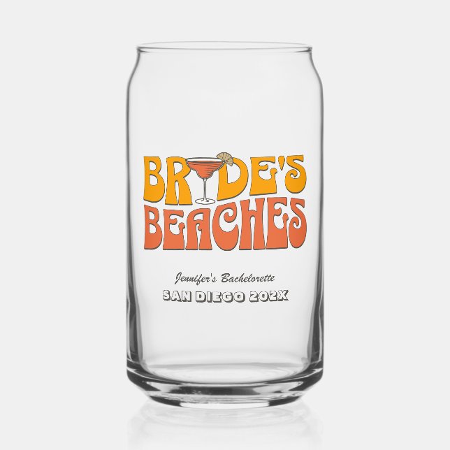 Strand Junggeselinnen-Abschied Groovy Bride's Beac Dosenglas (Vorderseite)