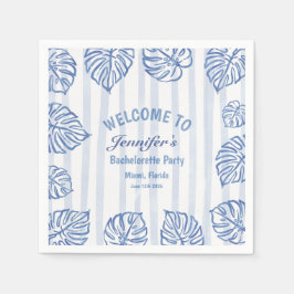 Strand JUNGGESELLINN Whimsical Blaue Palmwedel Serviette