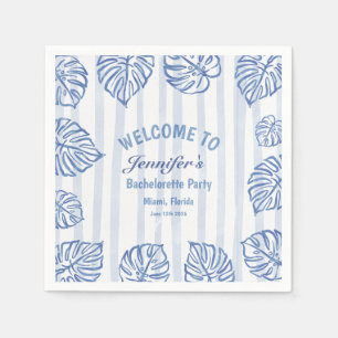 Strand JUNGGESELLINN Whimsical Blaue Palmwedel Serviette