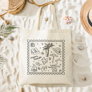 Strand-Junggesellinnen-Tasche – Retro-Stranddesign Tragetasche