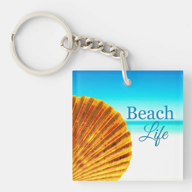 Strand-Kamm-Muschelseashell-Schlüsselkette Schlüsselanhänger (Vorderseite)