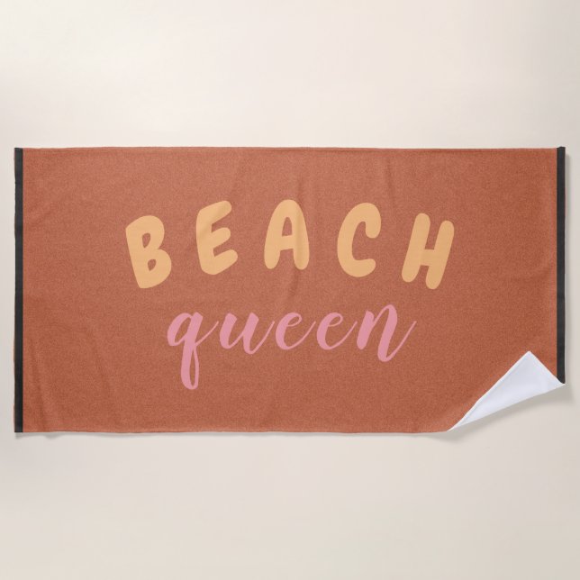 Strand-Königin-Gewohnheits-Text Strandtuch (Vorderseite)