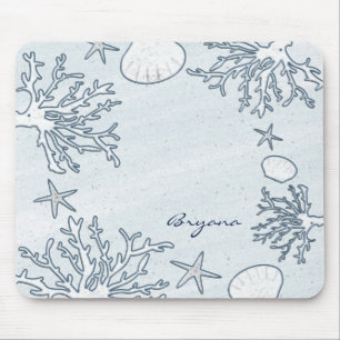 Strand Korallenriff Meeresschnecke & Seestern Maus Mousepad
