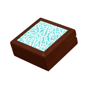 Strand-Korallenriff-Muster-weißes Nautischblau Geschenkbox
