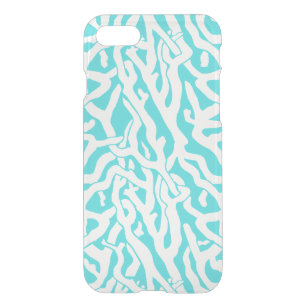 Strand-Korallenriff-Muster-weißes Nautischblau iPhone SE/8/7 Hülle