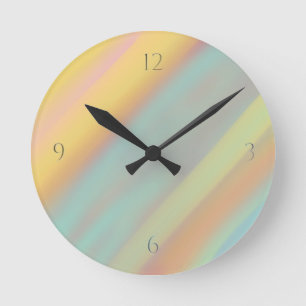 Strand Küste Blau Grün Gelb Farbige  Runde Wanduhr