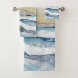 Strand Küstenwache Ozean Aquarell Wohngestaltung Badhandtuch Set