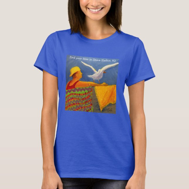 Strand/Küsteseemöwe- und -leibwächtert-stück T-Shirt (Vorderseite)