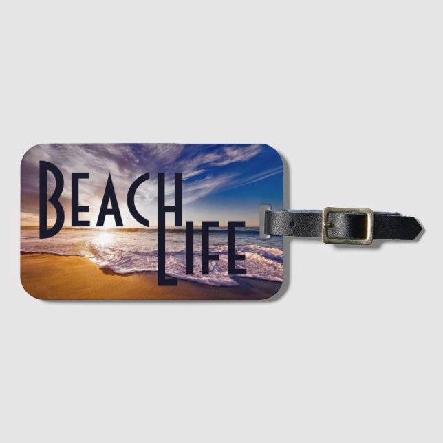 Strand-Leben-goldener Sandy-Strand mit Brandung Gepäckanhänger (Vorderseite (Horizontal))