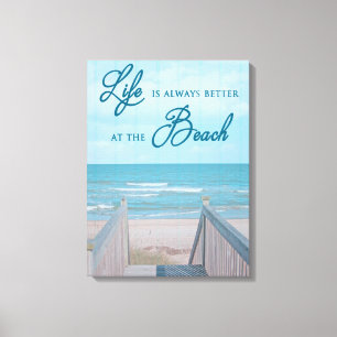 STRAND-LEINWAND-DRUCK MIT ZITAT LEINWANDDRUCK