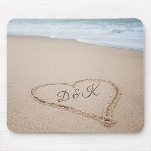 Strand-Liebe des Monogramm- I Mousepad