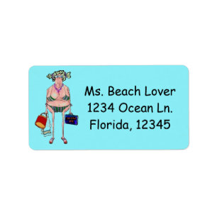 "STRAND-LIEBHABER " ADRESSAUFKLEBER