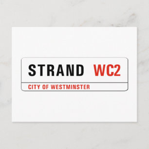 Strand, London Street Sign Postkarte