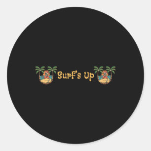Strand Lustiger Sonne Surfen Skelett Jacksonville Runder Aufkleber