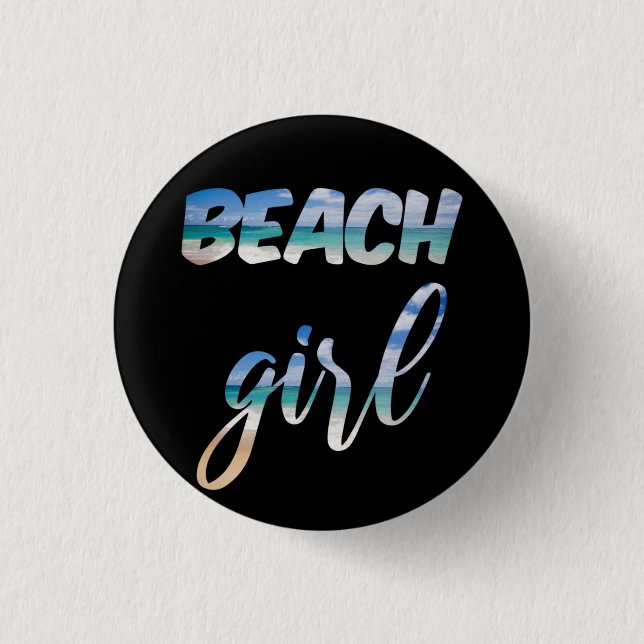 Strand Mädchen Button (Vorderseite)