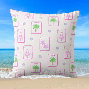 Strand Mahjong Bikini Seestern Palme Küste Kissen