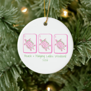 Strand- & Mahjong-Wochenende personalisierte Meere Keramik Ornament