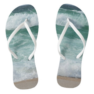 Strand Meer Wellen Meeresküste Benutzerdefinierte  Flip Flops