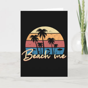 Strand Mich Lustig Retro Palme Urlaub Sommer Karte