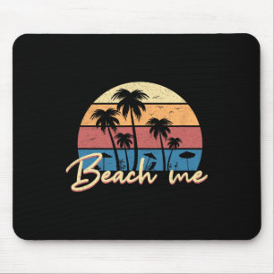 Strand Mich Lustig Retro Palme Urlaub Sommer Mousepad