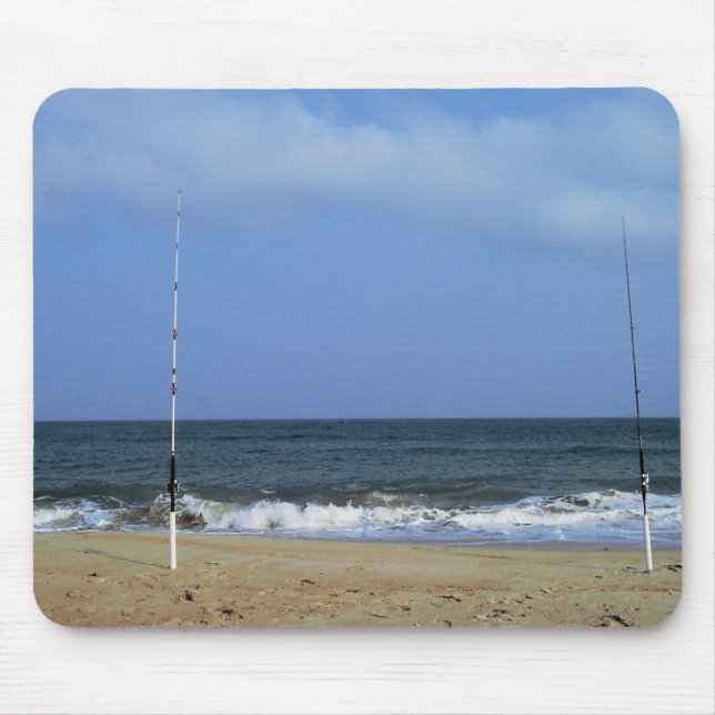 Strand mit Angeln Mousepad (Vorne)