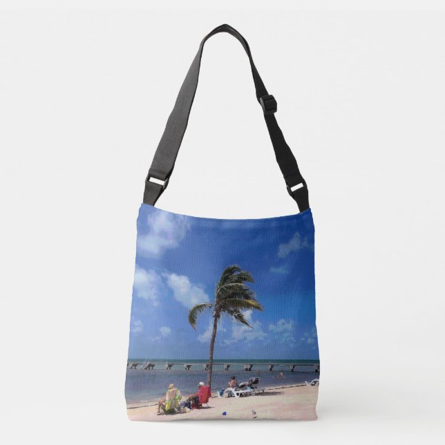 Strand mit Coconut Palm Tragetaschen Mit Langen Trägern (Vorderseite)