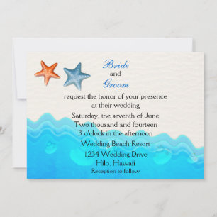 Strand mit Einladung zur Hochzeit von Starfish
