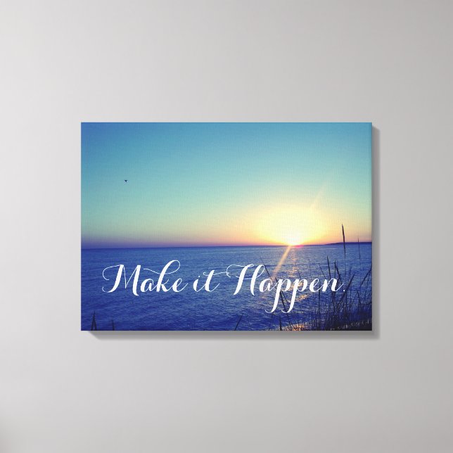 Strand mit inspirierendem Zitat Leinwanddruck (Vorderseite)