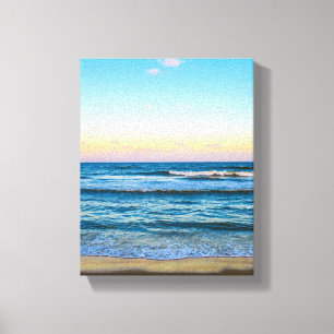 Strand mit Lichtwellenbild auf Leinwand