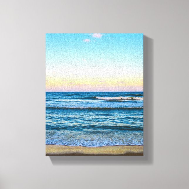 Strand mit Lichtwellenbild auf Leinwand (Vorderseite)