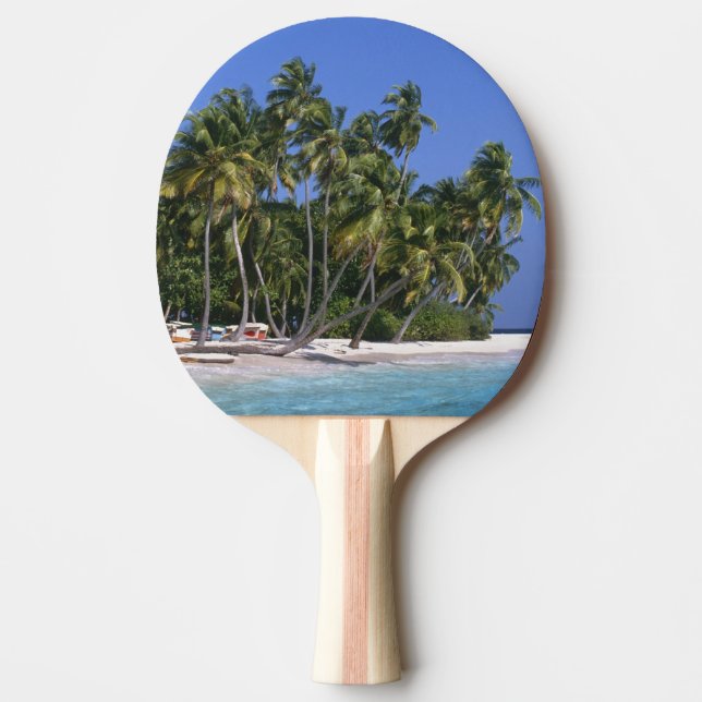 Strand mit Palmen, Malediven Tischtennis Schläger (Vorderseite)