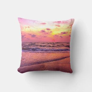 Strand mit rosa Sonnenuntergang Naples, Florida Ki Kissen
