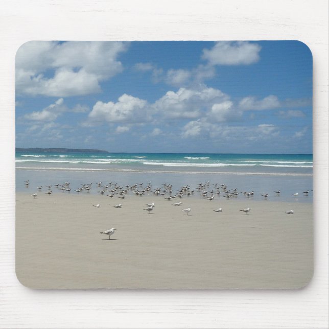 Strand mit Seaguls Mousepad (Vorne)
