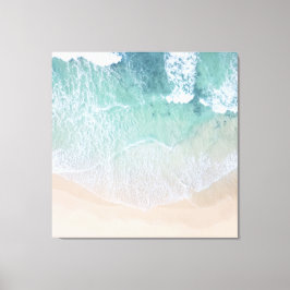 Strand mit weißem und grünem Lace Sand und Meer Leinwanddruck