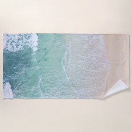 Strand mit weißem und grünem Lace Sand und Meer Strandtuch