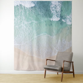 Strand mit weißem und grünem Lace Sand und Meer Wandteppich