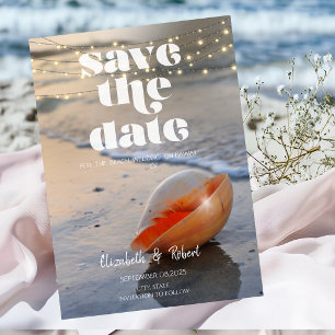 Strand-Muschel-Lichterkette Save The Date