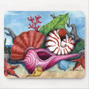Strand-Muscheln, die - besonders angefertigt malen Mousepad