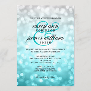 Strand Ombre Bokeh beleuchtet elegante Hochzeit Einladung
