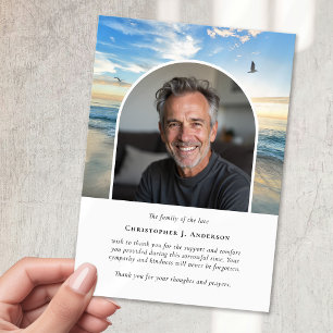 Strand Ozean Foto Beileid Beerdigung Gedenken Dankeskarte