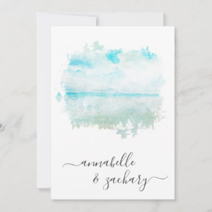 *~* Strand Ozean Meer + RSVP - QR AR7 Hochzeit Einladung