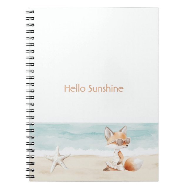 Strand Ozean Seestern Fuchs Hallo Sonnenschein Notizblock (Vorderseite)