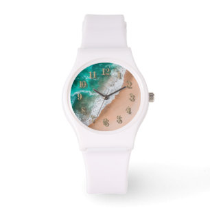 Strand Ozeanwasser am Sandstrand tropischer Sommer Armbanduhr