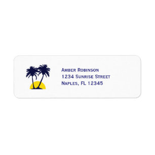 Strand-Palme-Adresse Avery Aufkleber